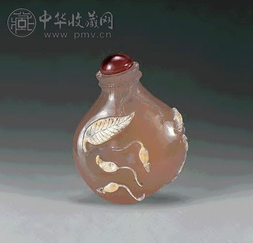 清 玛璃巧作五鼠包袱式鼻烟壶