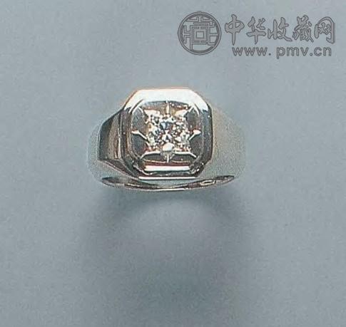 白金钻石男戒