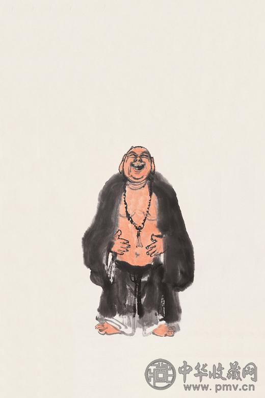 李可染 癸亥(1983年)作 笑和尚 立轴 设色纸本