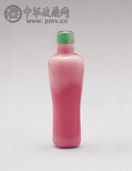 清 “谦恕堂制”粉红色料烟壶