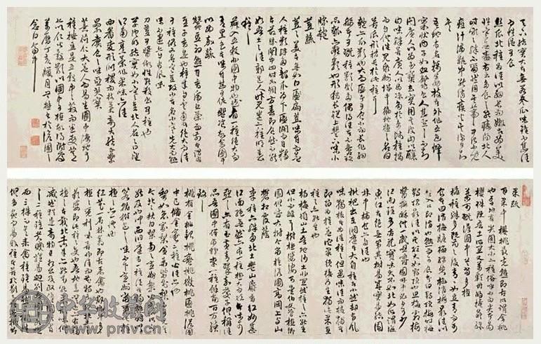 王世懋 1587年作 行书《园艺五蔬》 卷 纸本