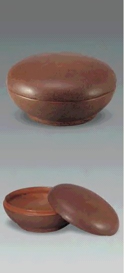 明 红面犀皮圆盒