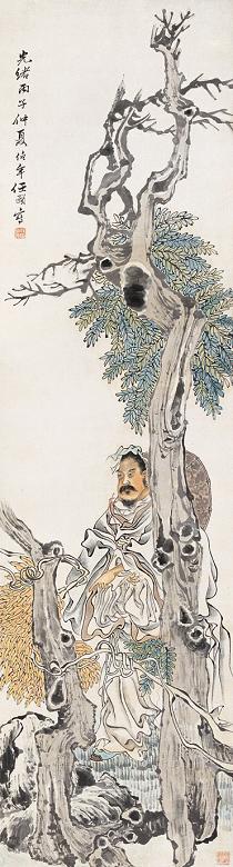 任颐 丙子(1876年)作 人物 立轴