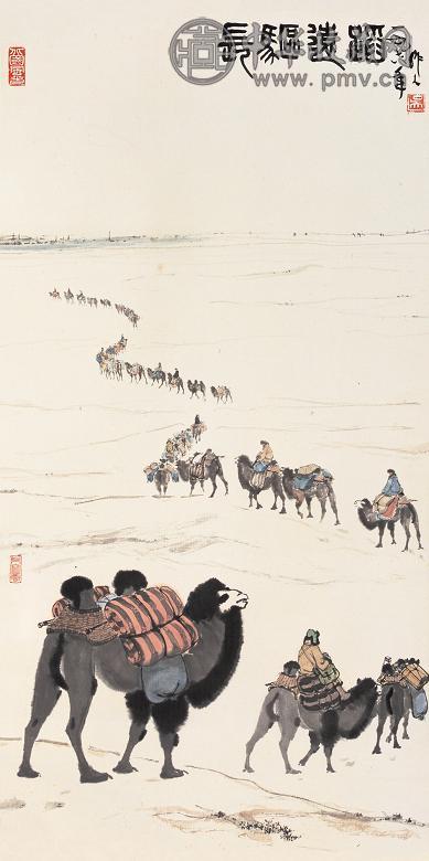 吴作人 1978年作 长驱远蹈 立轴 设色纸本