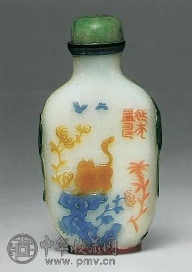 清乾隆 白涅地五套料“延年益寿”图鼻烟壶