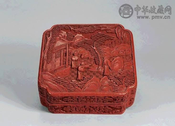 清中期 剔红人物纹盒