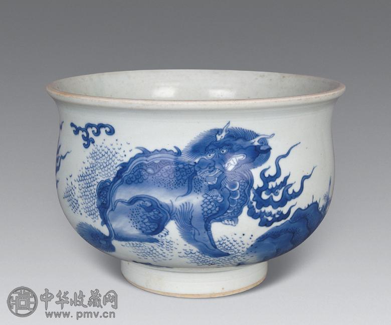 明崇祯 青花麒麟炉 明崇祯 青花麒麟炉