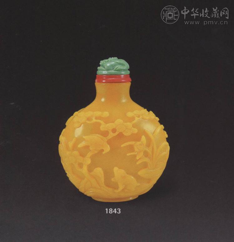 清 黄料英雄斗智鼻烟壶