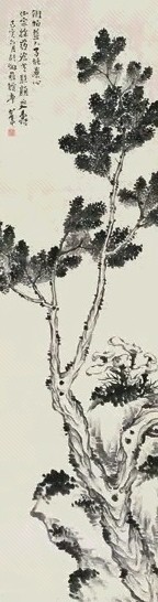 松年 松 立轴 纸本墨笔