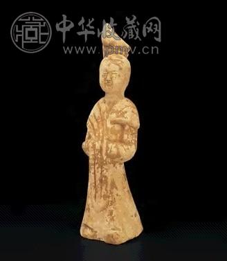 唐 白陶仕女俑
