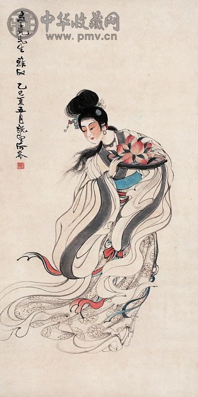 曾后希 乙巳(1965年)作 祝寿 立轴 纸本