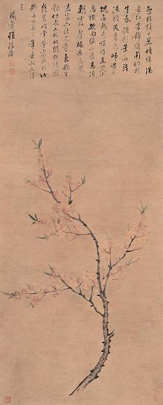 恽源浚 花卉 立轴 设色纸本