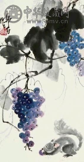 娄师白 老鼠葡萄 立轴 纸本