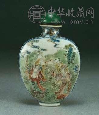 清嘉庆 粉彩八仙过海瓷鼻烟壶