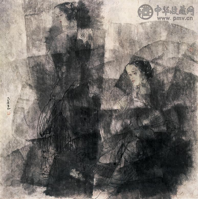 南海岩 人物 镜心 纸本