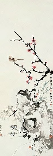 何香凝 近现代 合作花鸟 轴