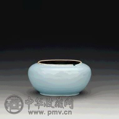 清雍正 天蓝釉小水盂