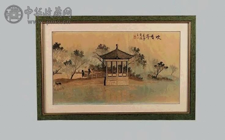 民国 湘绣《吹香亭》绣片