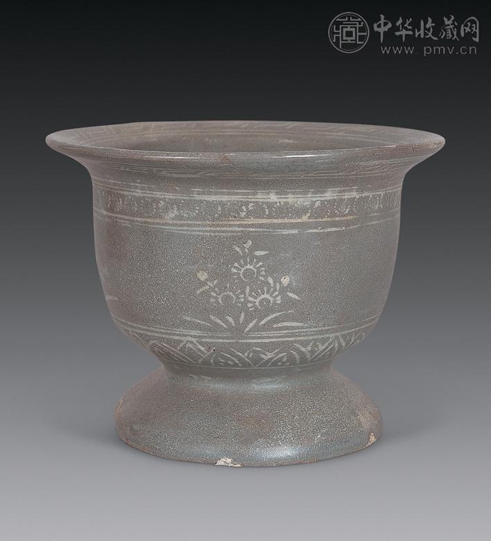 十二世纪中叶 高丽青釉花卉纹炉 十二世纪中叶 高丽青釉花卉纹炉