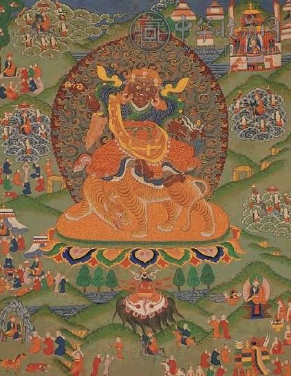 清 释迦佛与莲花生化现身唐卡 一组之一