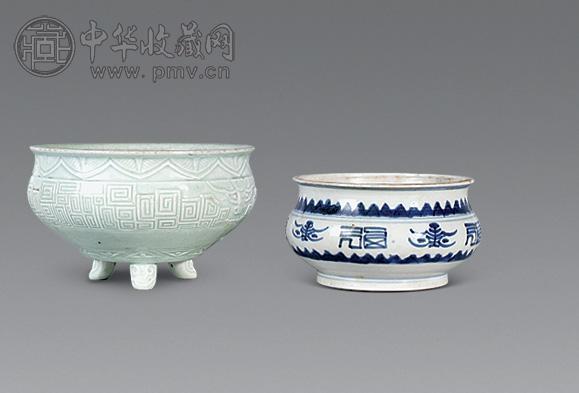青花炉 青釉刻花炉