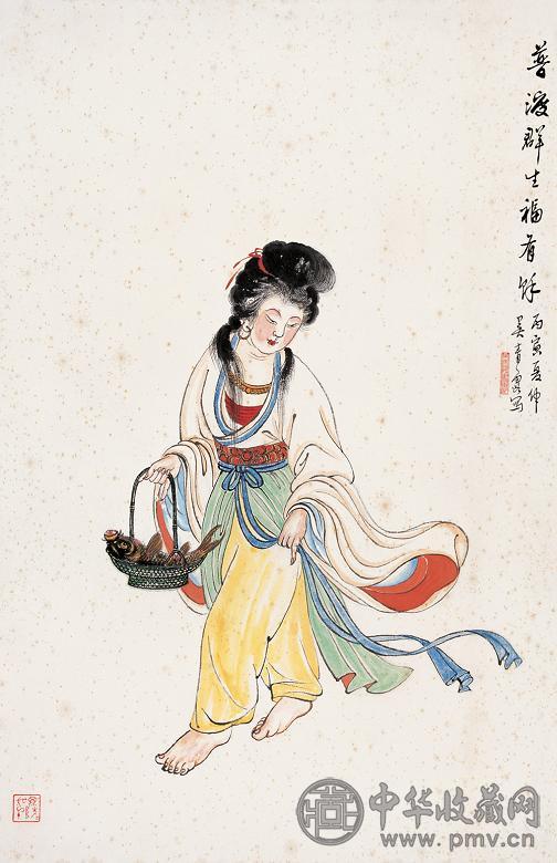 吴青霞 丙寅(1986年)作 观音 镜心 纸本