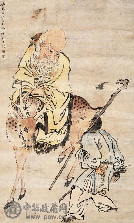 高其佩 寿星 立轴 纸本