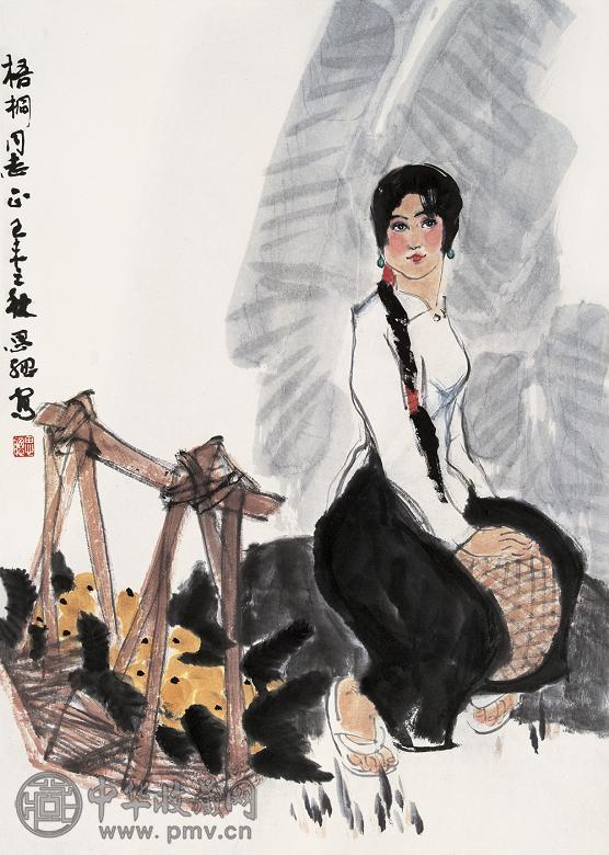 周思聪 己未(1979年)作 少女 镜心 纸本