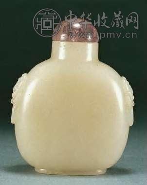 清中期 白玉铺首耳鼻烟壶