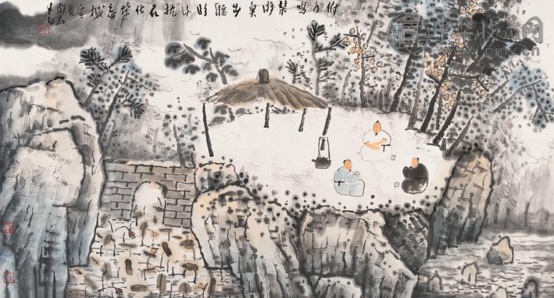 张捷 1998年作 说禅图 镜心 设色纸本