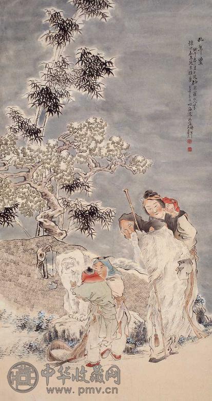 沈心海 兆年丰 立轴 设色纸本