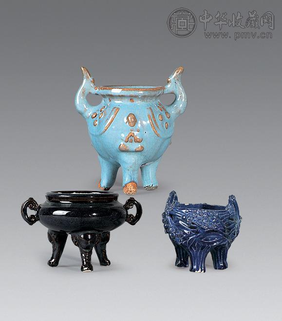 石湾三足炉(3件) 石湾三足炉(3件)