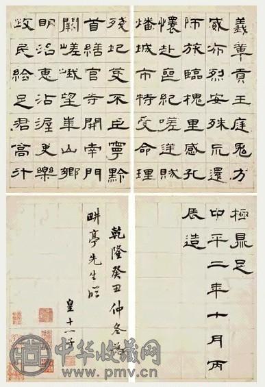 永瑆 1793年作 隶书临曹全碑 册页(13开) 纸本