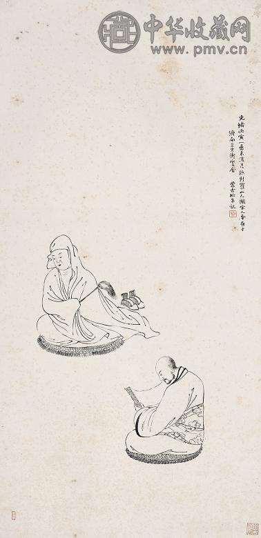 松年 壬寅(1902年)作 仿新罗人物 立轴 纸本