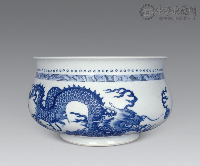 清康熙 青花龙纹炉