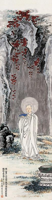 颜元 讲经图 立轴 纸本