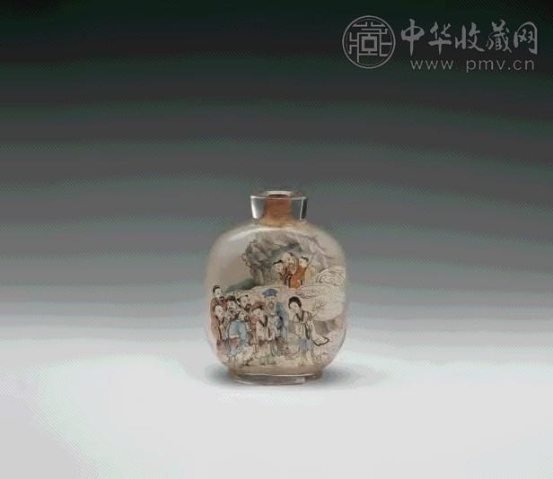 清 玻璃内画山水八仙纹鼻烟壶