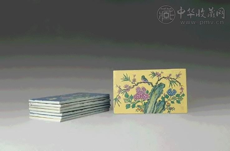 民国 粉彩花鸟小瓷板(1套8件)