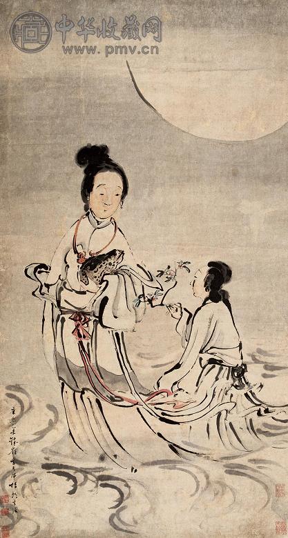 高其佩 乙未(1727年)作 人物 立轴 纸本