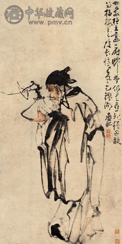 黄慎 插梅图 立轴 纸本