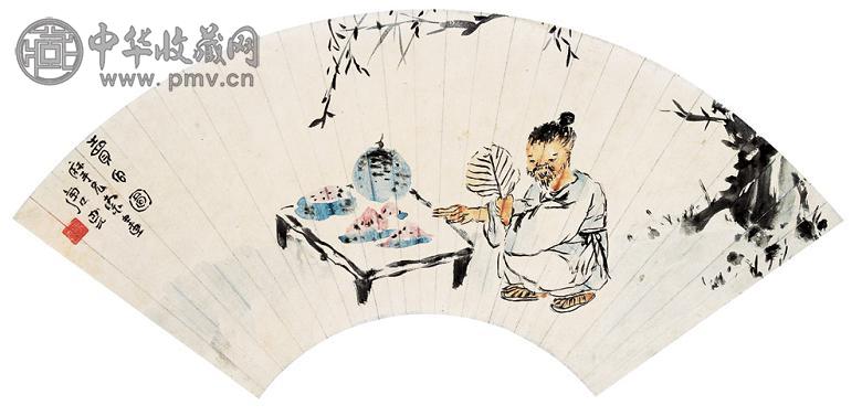 唐云 卖黄瓜 立轴 纸本