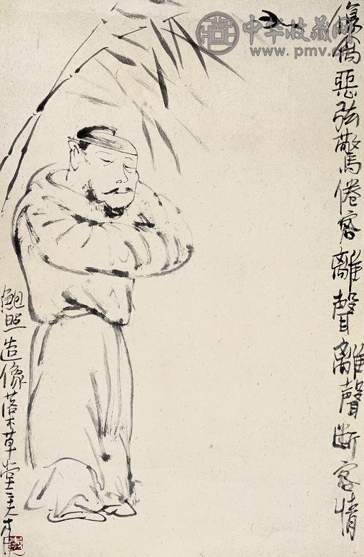 李庚 鲍照造像 镜心 纸本