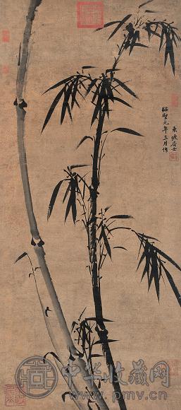 苏东坡(款) 墨竹 立轴 纸本