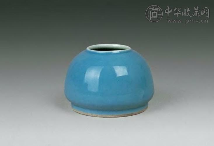 清光绪 天蓝釉小水盂