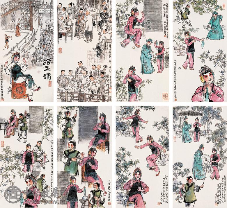 韩伍 乙酉(2005年)作 京剧人物 镜心 纸本