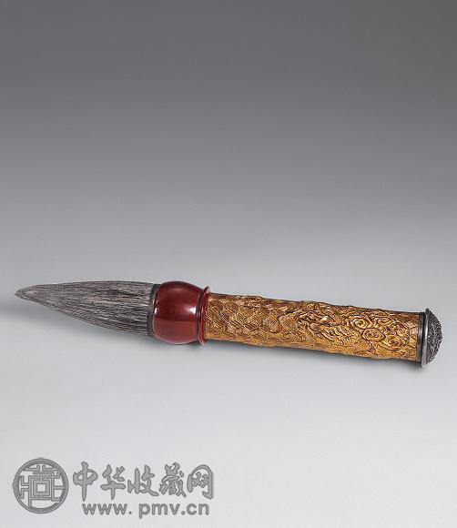 清 漆金云龙纹毛笔