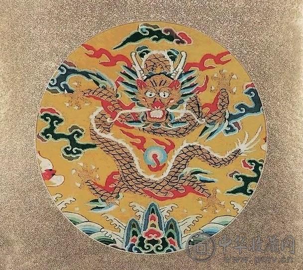 清早期 双面龙纹补子