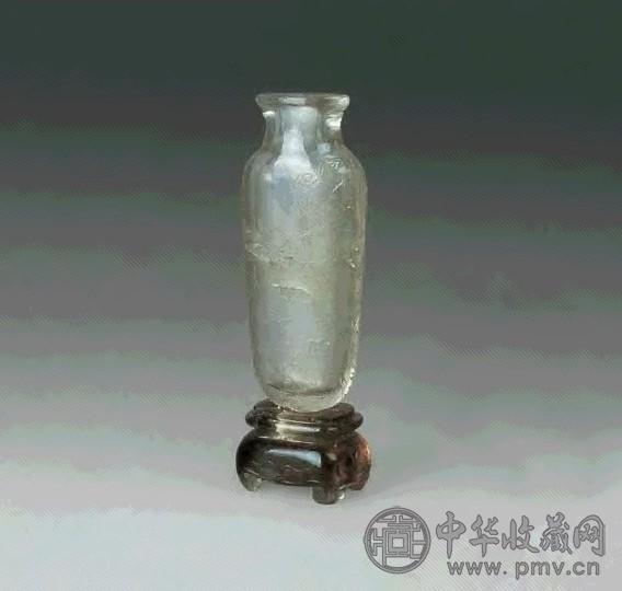 清 水晶刻山水小瓶