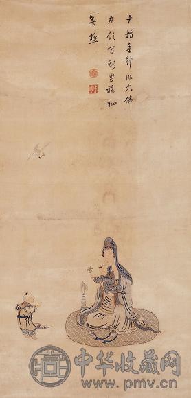 明 顾绣送子观音图