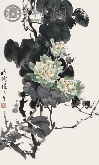 陈人力 芙蓉 立轴 设色纸本